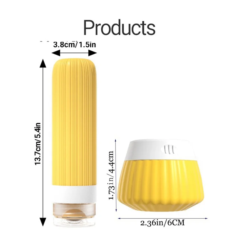 6 pièces 40 ml Pots de Crème pour le Visage Réutilisables + Ensemble de 90 ml Bouteilles en Silicone Étanches Pots Squeezables - Lot 01