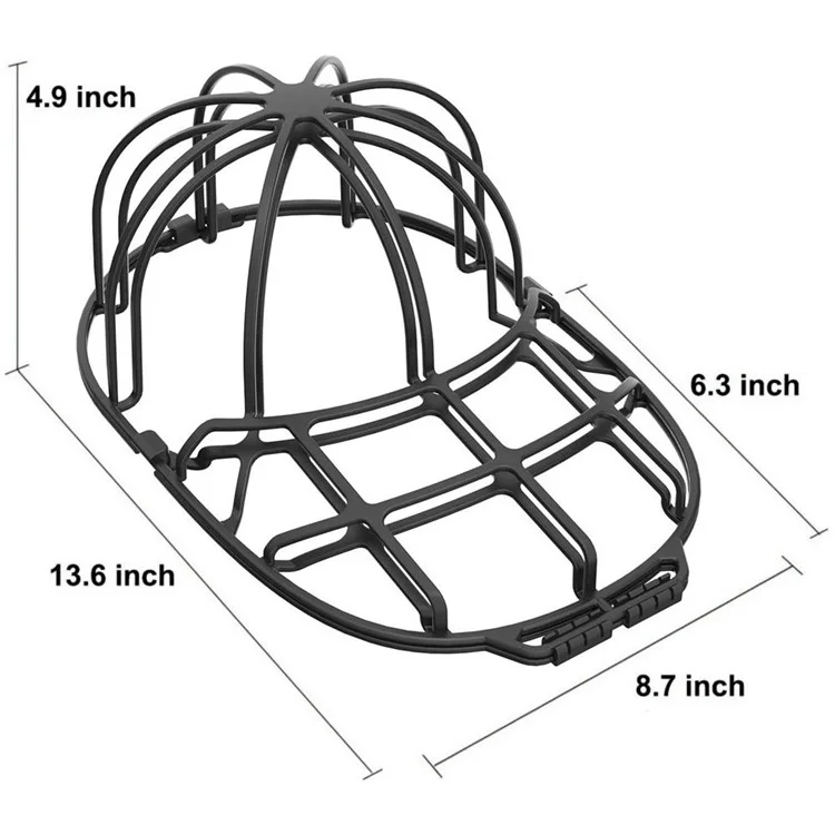2Pcs / Set Baseball Hat Washer Cap Washer PP Frame Cage Hat Protector Rack - Black