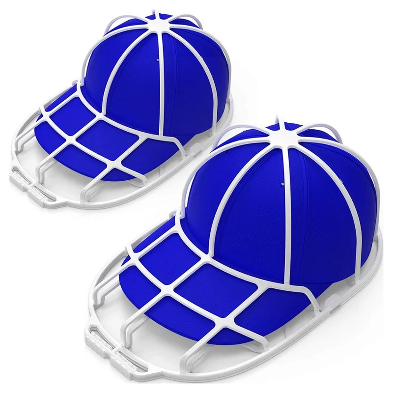 2Pcs / Set Baseball Hat Washer Cap Washer PP Frame Cage Hat Protector Rack - White