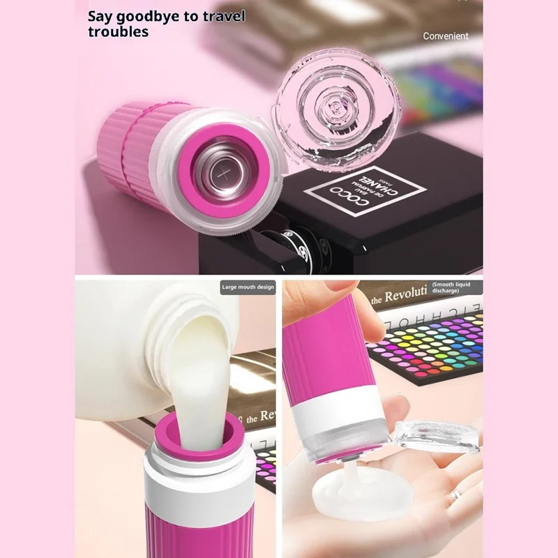 6Pcs 30ml Travel Refillable Face Cream Jars + 90ml Bottles Set Silicone Leak-proof Squeeze Containers Set - 06 Set