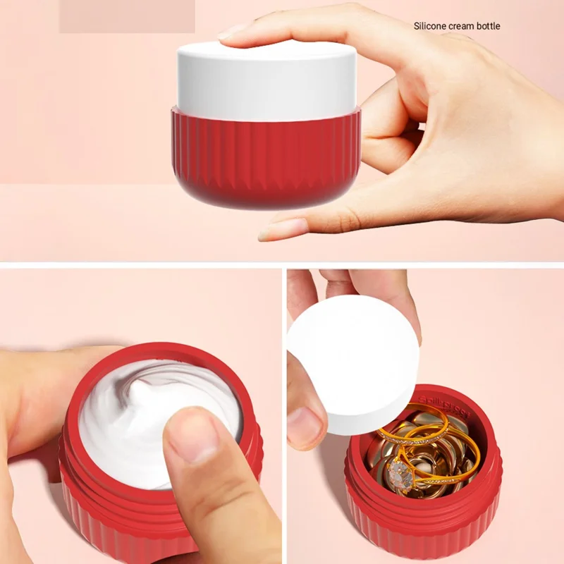 6Pcs 50ml Travel Refillable Face Cream Jars + 90ml Bottles Set Silicone Leak-proof Squeeze Containers Set - 01 Set