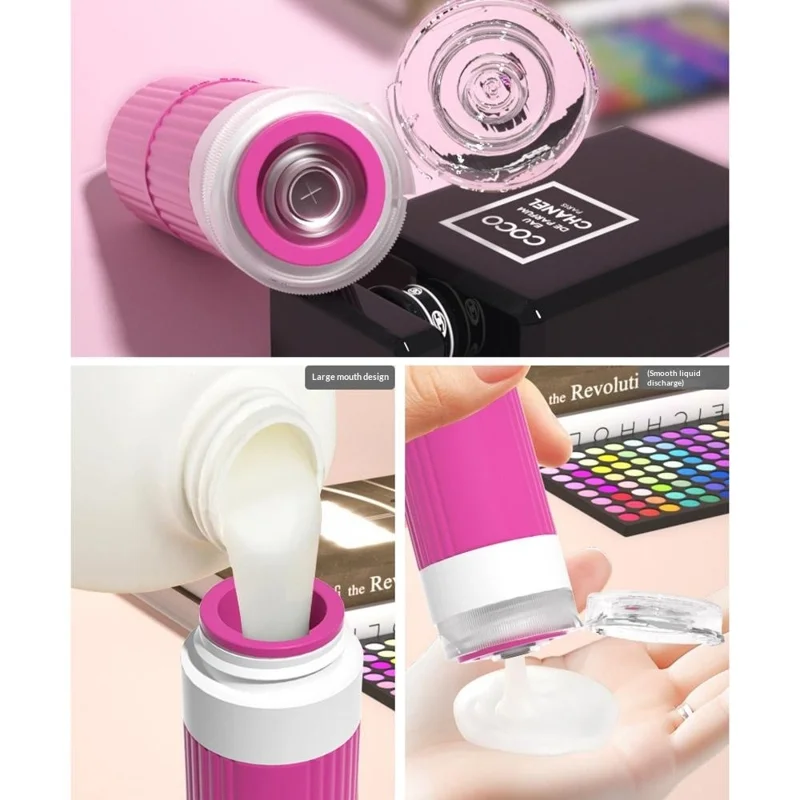 6Pcs 50ml Travel Refillable Face Cream Jars + 90ml Bottles Set Silicone Leak-proof Squeeze Containers Set - 01 Set