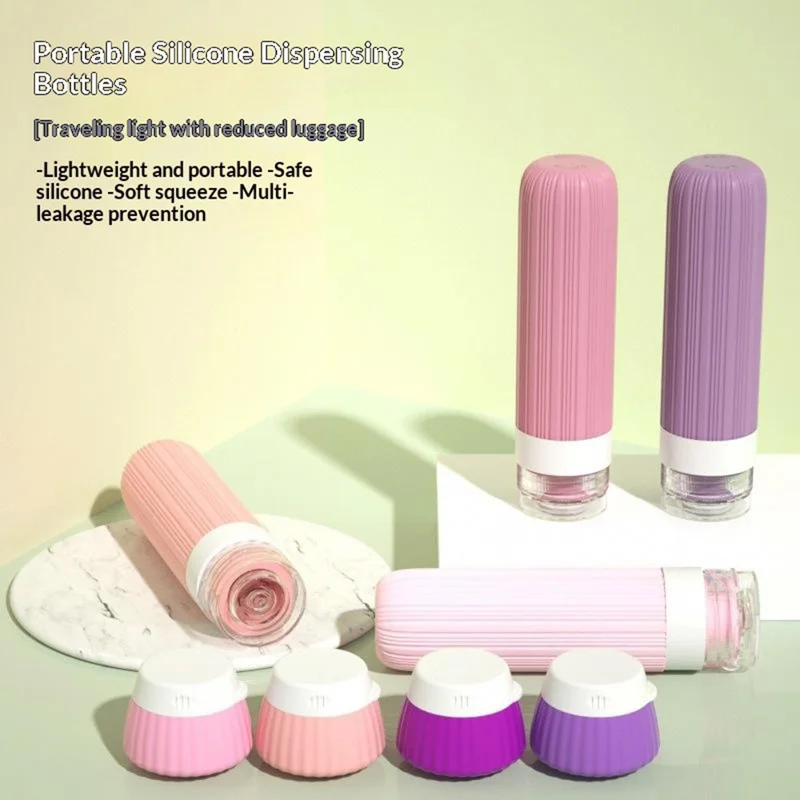 8Pcs 40ml Travel Refillable Face Cream Jars + 90ml Bottles Set Silicone Leak-proof Squeeze Containers Set - Set 01