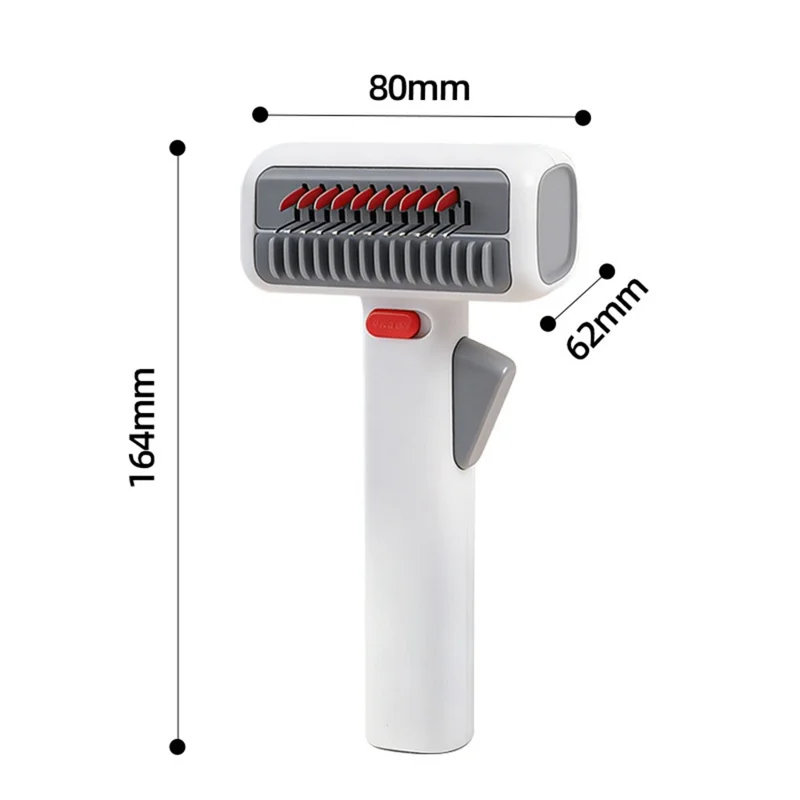 2-in-1 Pet Grooming Comb Detangling Hair Removal Tool with Safety Lock for Dogs Cats