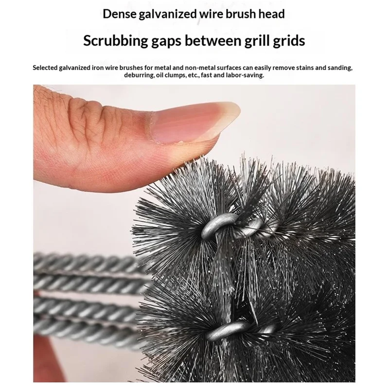 Stainless Steel Cleaning Brush BBQ Grill Galvanized Wire Brush for Outdoor Picnic Camping - Style A