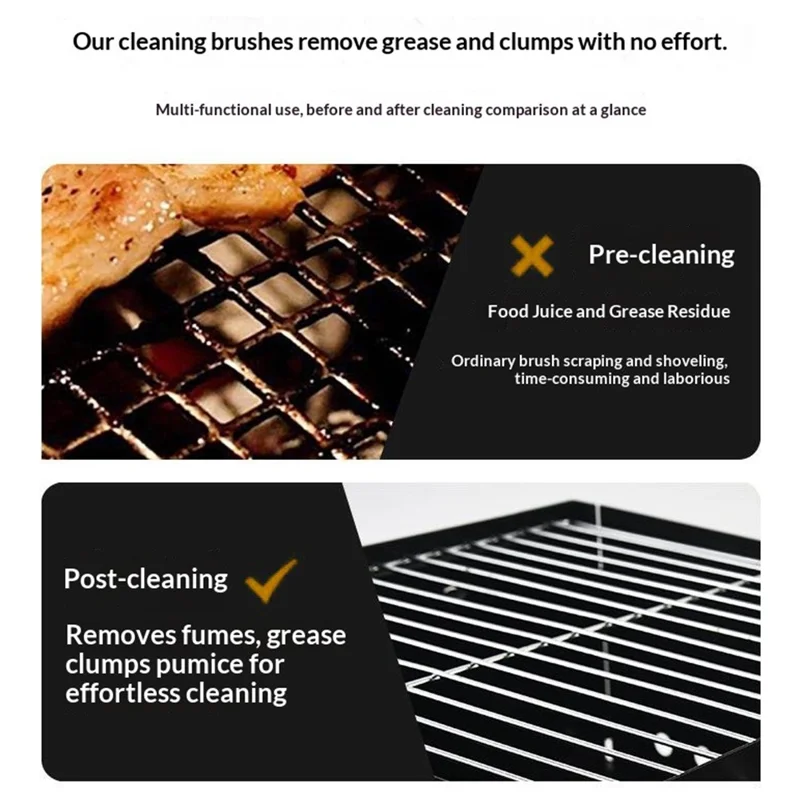 Stainless Steel Cleaning Brush BBQ Grill Galvanized Wire Brush for Outdoor Picnic Camping - Style A