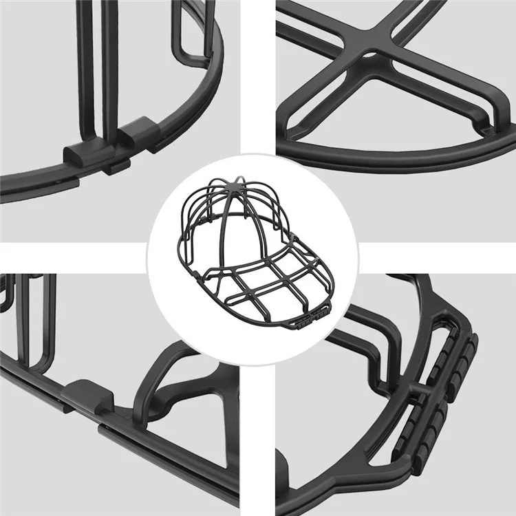 3Pcs / Set Cap Washer Frame Cage Baseball Hat Cleaner Holder Protector PP Hat Rack - Black