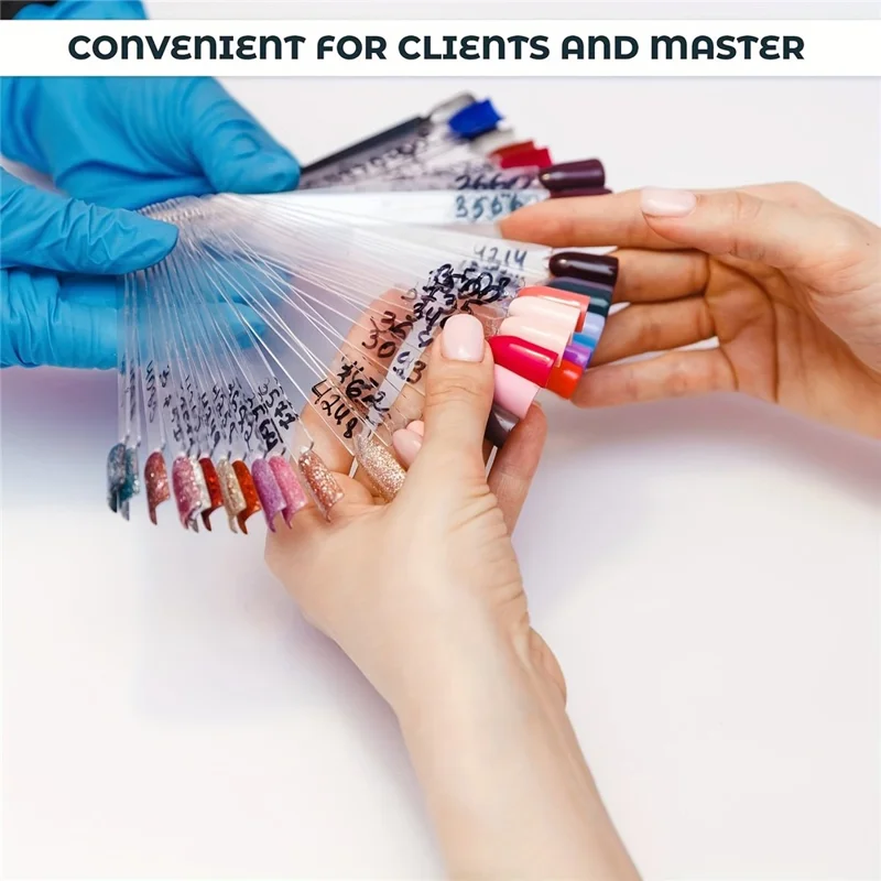 50 delar Nagelkonst Exempelnycklar Stavar ABS Plast Övnings Tips Display Bräda för Nagelkonst Polish Display och Hem DIY - Vit