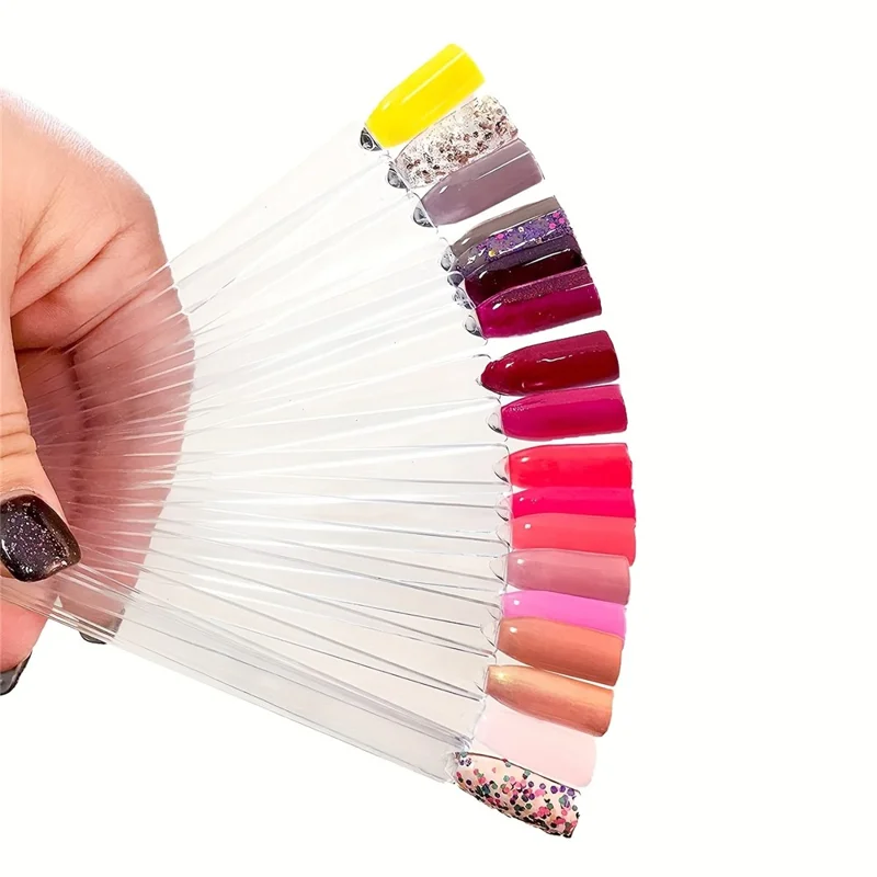 50 delar Nagelkonst Exempelnycklar Stavar ABS Plast Övnings Tips Display Bräda för Nagelkonst Polish Display och Hem DIY - Vit