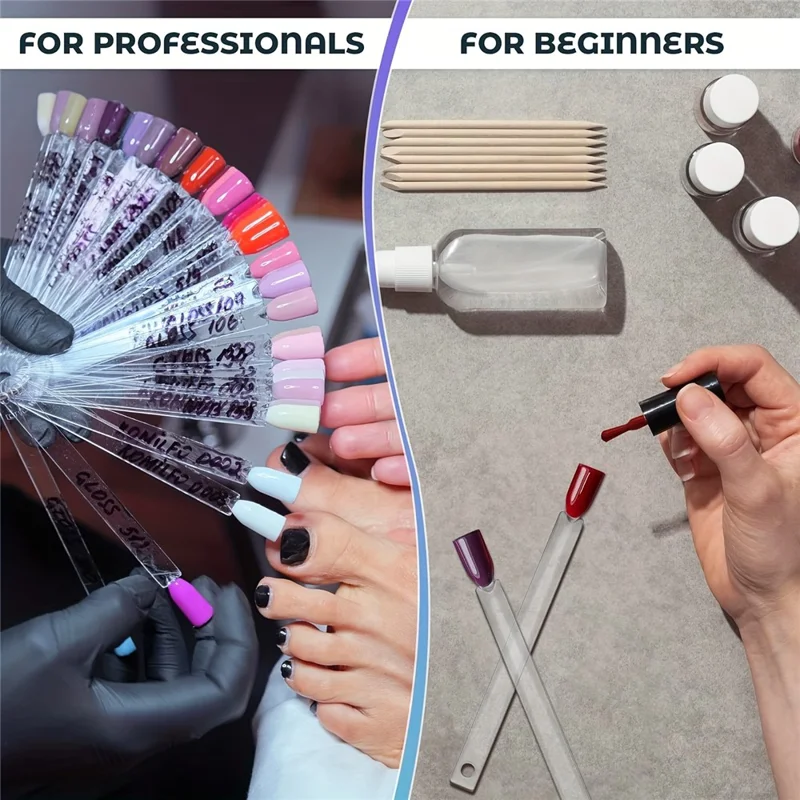 50 delar Nagelkonst Exempelnycklar Stavar ABS Plast Övnings Tips Display Bräda för Nagelkonst Polish Display och Hem DIY - Vit