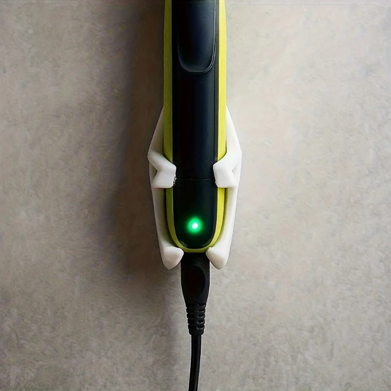 Vägghållare för rakapparat Vägghållare för elektrisk rakapparat Badrumslagring Organizer - Vit