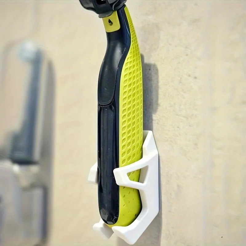 Vägghållare för rakapparat Vägghållare för elektrisk rakapparat Badrumslagring Organizer - Vit