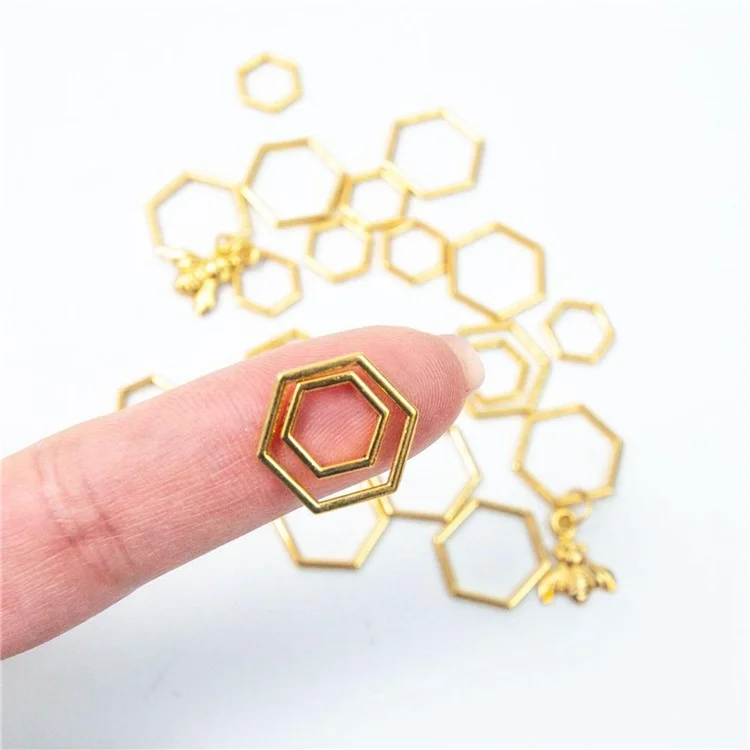 Conjunto de 20 marcadores de punto de metal de bloqueo para ganchillo, hexagonal y abeja