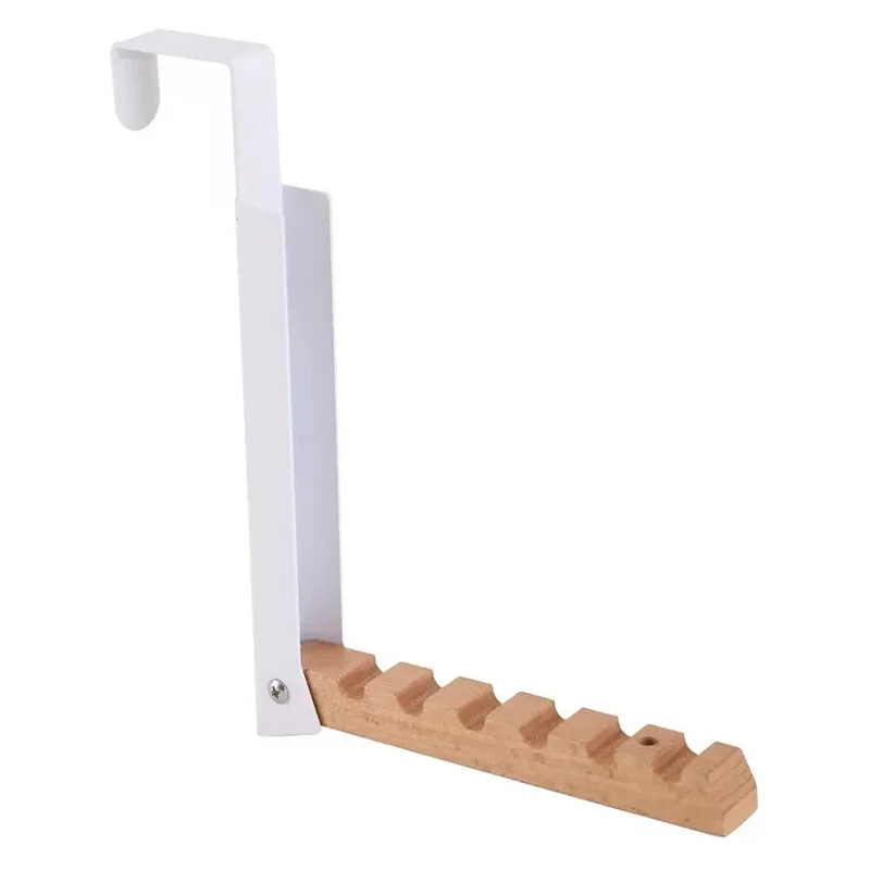 Portable Travel Clothes Drying Rack No Drill Foldable Over Door Hook Hanger for Hotel Room - White