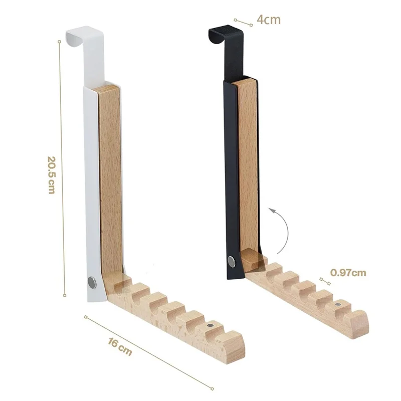 Portable Travel Clothes Drying Rack No Drill Foldable Over Door Hook Hanger for Hotel Room - White