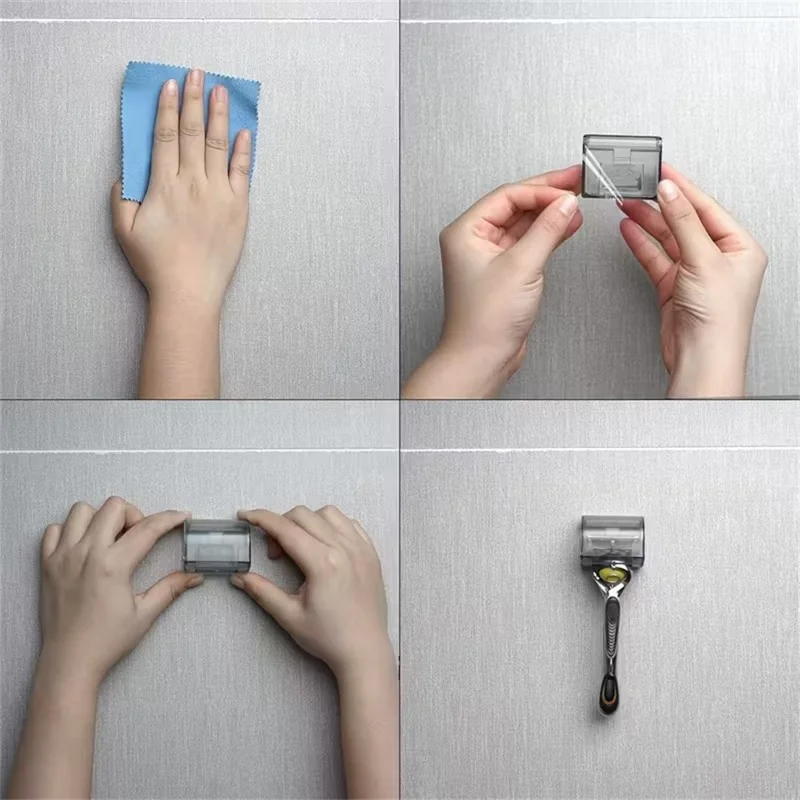 Soporte para Afeitadora de Montaje en Pared, Estante de Almacenamiento para Afeitadora con Cubierta Transparente a Prueba de Polvo y Agua para Organización de Baño