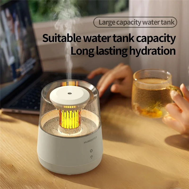 DP-160 Simuleret Regndråbeeffekt Luftfugter 320 ml Æterisk Oliedisperger med 7-farvet LED-belysning, EU-stik - Sort