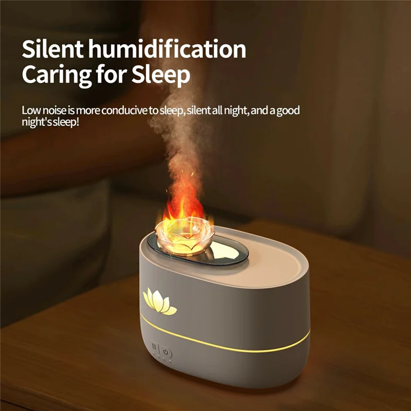 DP-161 Snow Lotus Design Aromatherapy Diffuser 350ml Ultrasonic Humidifier with 7-Color LED Night Light - Black