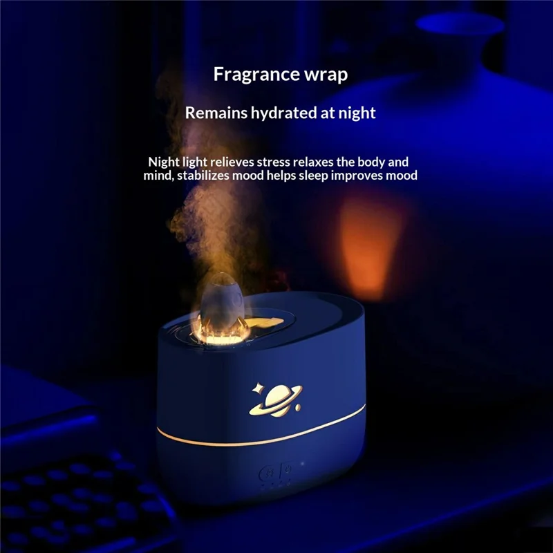 DP-162 Rocket Design Humidifier 350ml Aromatherapy Diffuser with Colorful LED Night Light for Bedroom Office - Black