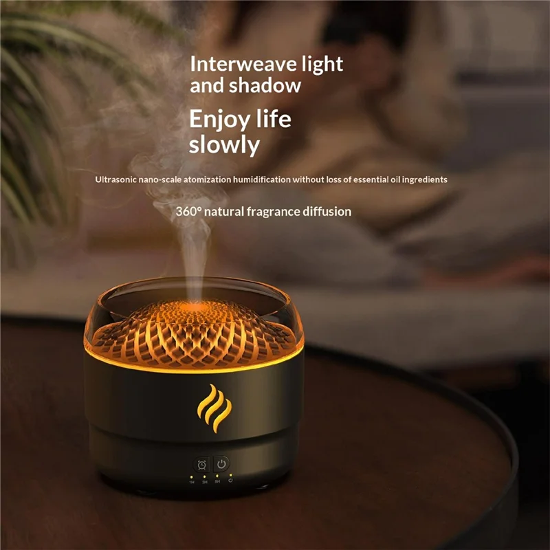 DP-167A 280ml Ultrasonic Humidifier with 7-Color LED Lights Essential Oil Diffuser for Home Office - Black