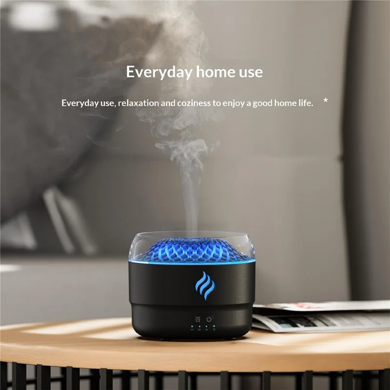 DP-167A 280ml Ultrasonic Humidifier with 7-Color LED Lights Essential Oil Diffuser for Home Office - Black