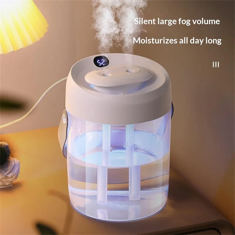 DP-A15 2000ml Air Humidifier Digital Display Dual Spray Nozzle 7 Color LED Light USB Power Mist Humidifier Diffuser for Home Car