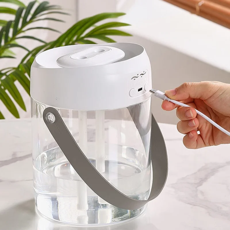 DP-A15 2000ml Air Humidifier Digital Display Dual Spray Nozzle 7 Color LED Light USB Power Mist Humidifier Diffuser for Home Car