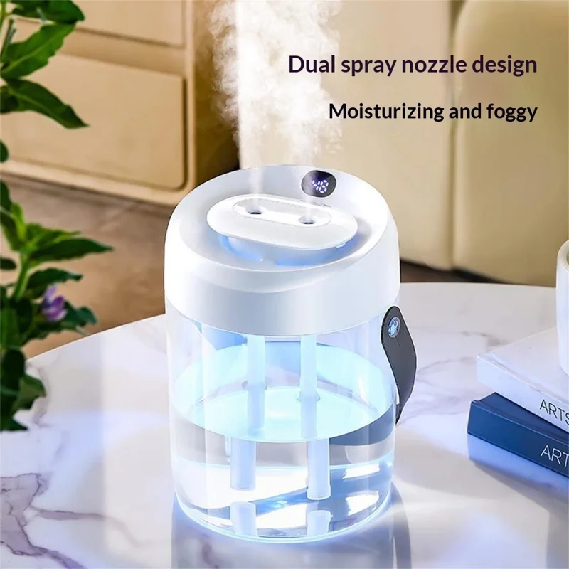 DP-A15 2000ml Air Humidifier Digital Display Dual Spray Nozzle 7 Color LED Light USB Power Mist Humidifier Diffuser for Home Car