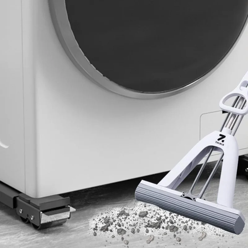 2 Unidades de Base Ajustable para Refrigerador y Lavadora con 24 Ruedas, Soporte Móvil con Freno, Rodillo Extensible, Gris / Plata