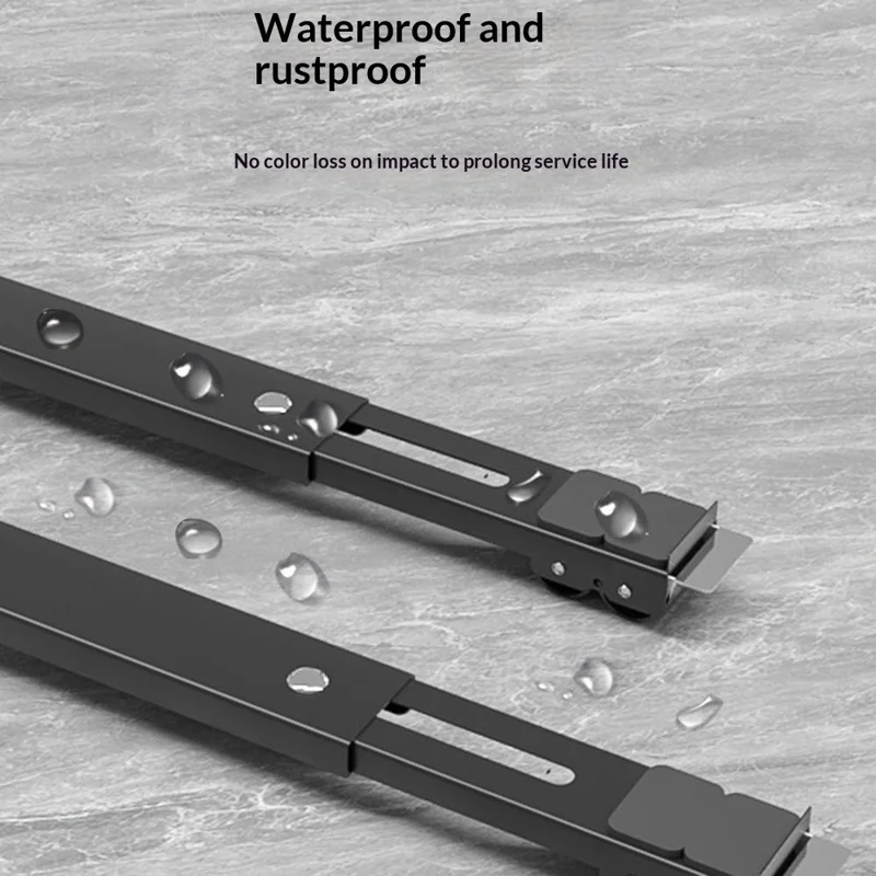 2 Unidades de Base Ajustable para Refrigerador y Lavadora con 24 Ruedas, Soporte Móvil con Freno, Rodillo Extensible, Gris / Plata