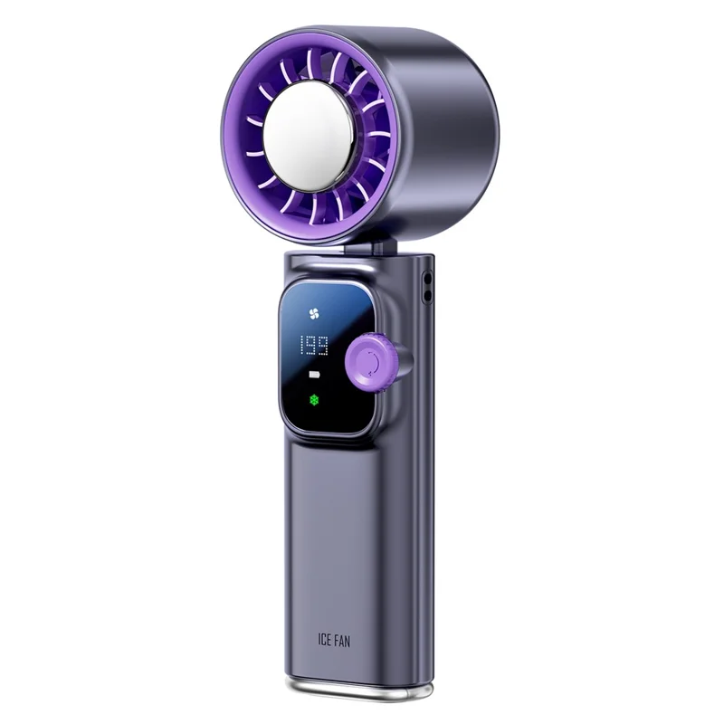 JF166 199-Speed Folding Handheld Neck Fan 4000mAh Semiconductor TEC Cooling Foldable Fan for Outdoor Travel - Grey
