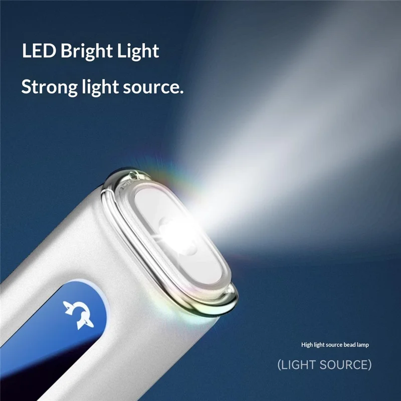 Ventaglio portatile JF163 con 199 velocità, 4000mAh, raffreddamento a semiconduttore, luce LED, ventaglio pieghevole per uso all'aperto e da tavolo - Bianco