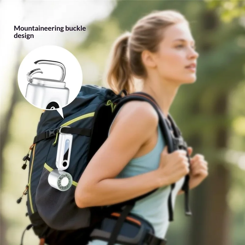 Ventaglio portatile JF163 con 199 velocità, 4000mAh, raffreddamento a semiconduttore, luce LED, ventaglio pieghevole per uso all'aperto e da tavolo - Bianco