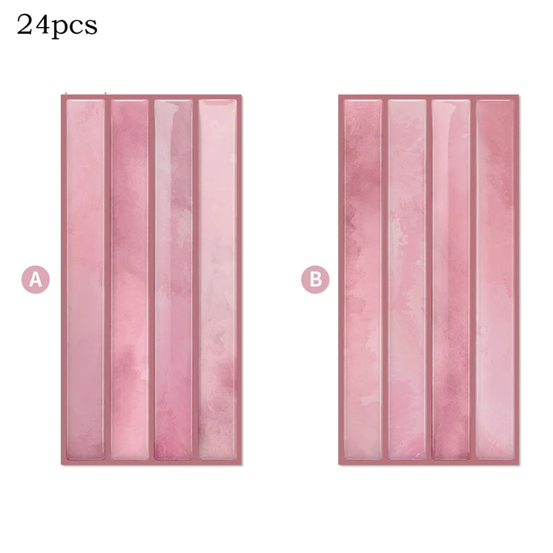 24Pcs 24.6x12x0.12cm 3D Wall Tiles Stickers Waterproof Oil-Proof Self-Adhesive Wall Decals Backsplash for Kitchen Bathroom - ETP05