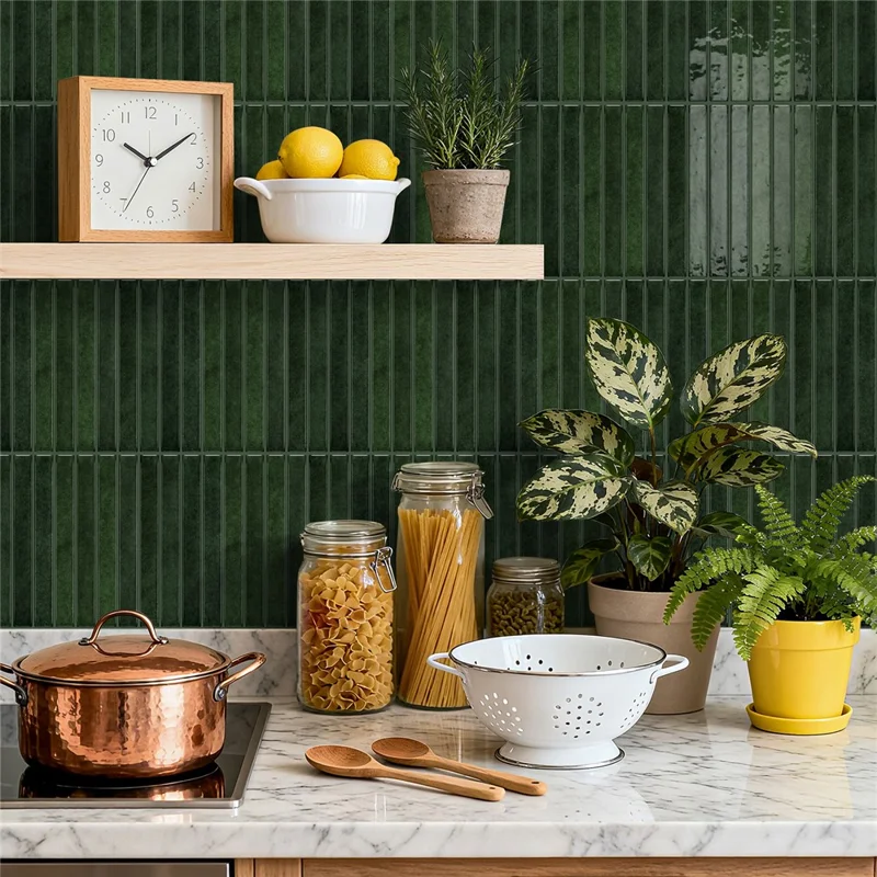 24Pcs 24.6x12x0.12cm 3D Wall Tiles Stickers Waterproof Oil-Proof Self-Adhesive Wall Decals Backsplash for Kitchen Bathroom - ETP05