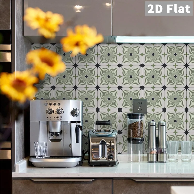 12 Unidades 15x15x0,175 cm 2D Planas Adhesivas Autoadhesivas Impermeables para Paredes de Cocina y Baño - ART226