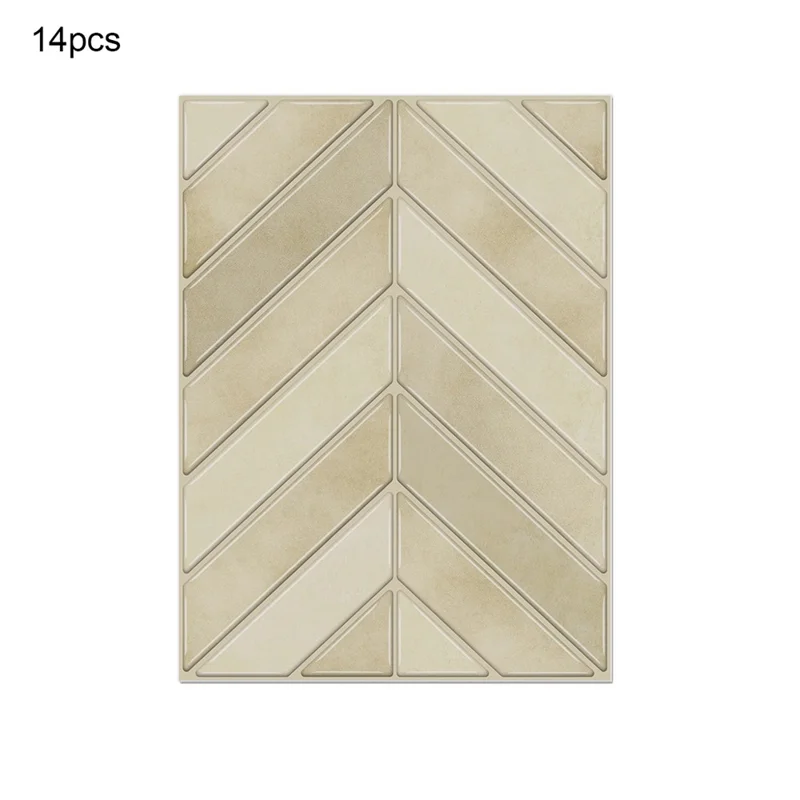 14Pcs 17x23x0.18cm Self-Adhesive Wall Tiles Stickers Chevron Pattern Peel and Stick Wall Backsplash for Kitchen Bathroom - GST72