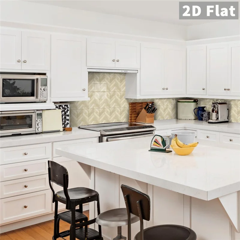 14Pcs 17x23x0.18cm Self-Adhesive Wall Tiles Stickers Chevron Pattern Peel and Stick Wall Backsplash for Kitchen Bathroom - GST72