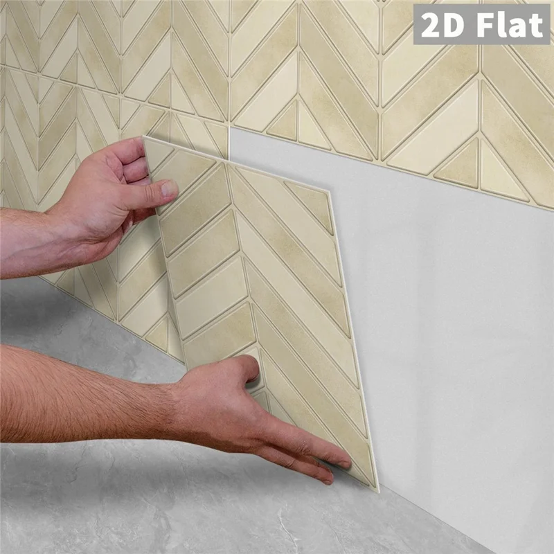 14Pcs 17x23x0.18cm Self-Adhesive Wall Tiles Stickers Chevron Pattern Peel and Stick Wall Backsplash for Kitchen Bathroom - GST72