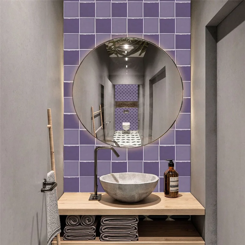 10 uds. 15x15 cm, autoadhesivas, azulejos de cocina, pegatinas impermeables PBS, cuadradas, para baño - PBS01