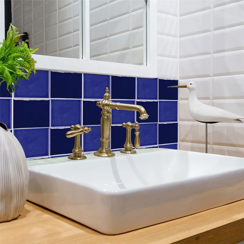 10 uds. 15x15 cm, autoadhesivas, azulejos de cocina, pegatinas impermeables PBS, cuadradas, para baño - PBS01