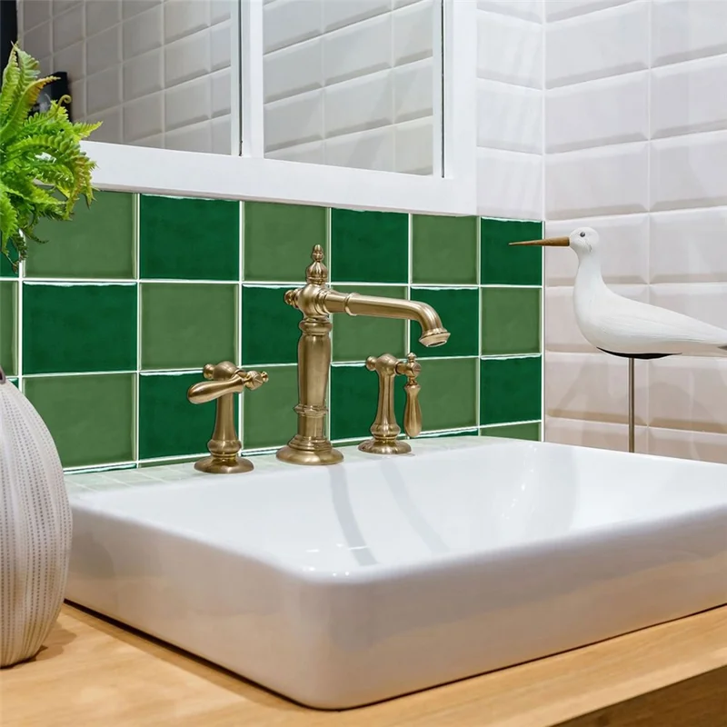 10 uds. 15x15 cm, autoadhesivas, azulejos de cocina, pegatinas impermeables PBS, cuadradas, para baño - PBS01