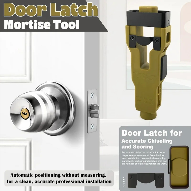 Kit per incasso serrature per porte, kit di installazione serrature per porte spesse 1-3/8 e 1-3/4 pollici - Verde