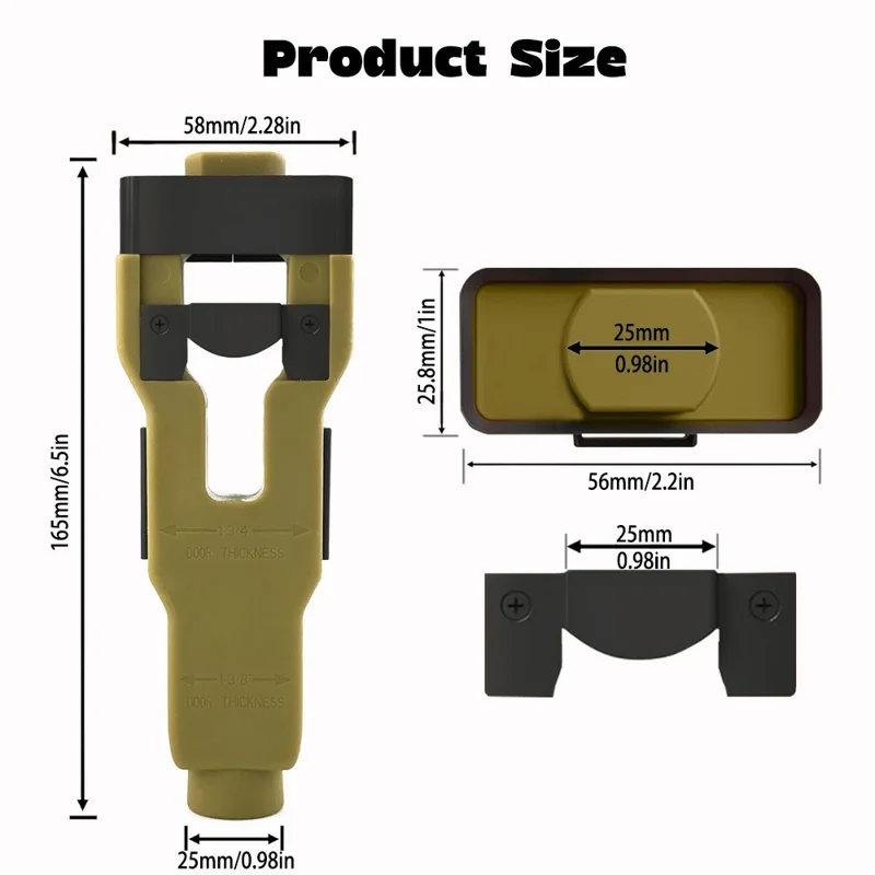Kit per incasso serrature per porte, kit di installazione serrature per porte spesse 1-3/8 e 1-3/4 pollici - Verde