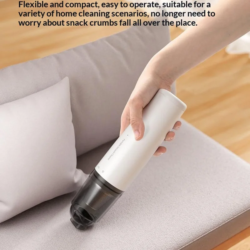 SY01-Q8 Portable Handheld Vacuum Cleaner 50W Cordless Powerful Suction Dust Blower for Car Home Use - White