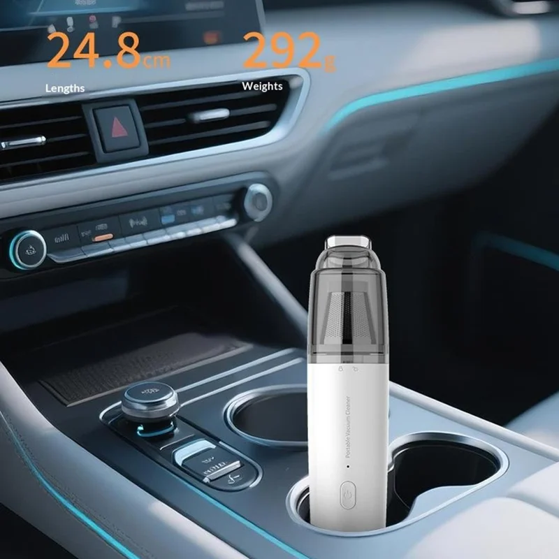 SY01-Q8 Portable Handheld Vacuum Cleaner 50W Cordless Powerful Suction Dust Blower for Car Home Use - White