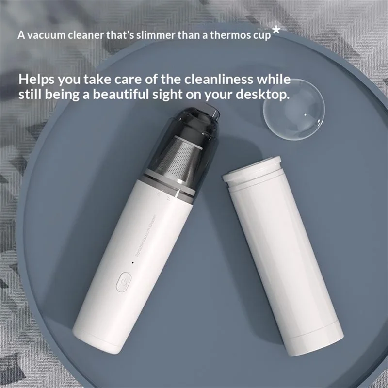 SY01-Q8 Portable Handheld Vacuum Cleaner 50W Cordless Powerful Suction Dust Blower for Car Home Use - White