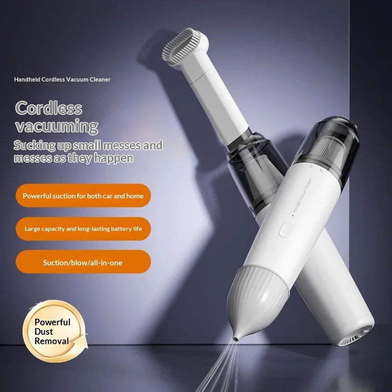 SY01-Q8 Portable Handheld Vacuum Cleaner 50W Cordless Powerful Suction Dust Blower for Car Home Use - White