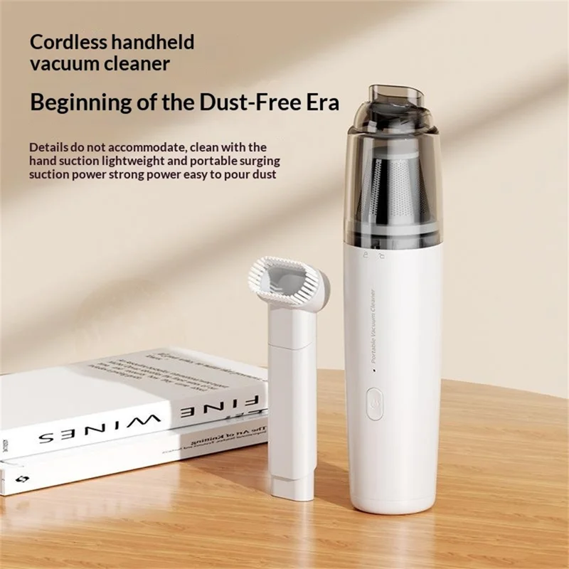 SY01-Q8 Portable Handheld Vacuum Cleaner 50W Cordless Powerful Suction Dust Blower for Car Home Use - White