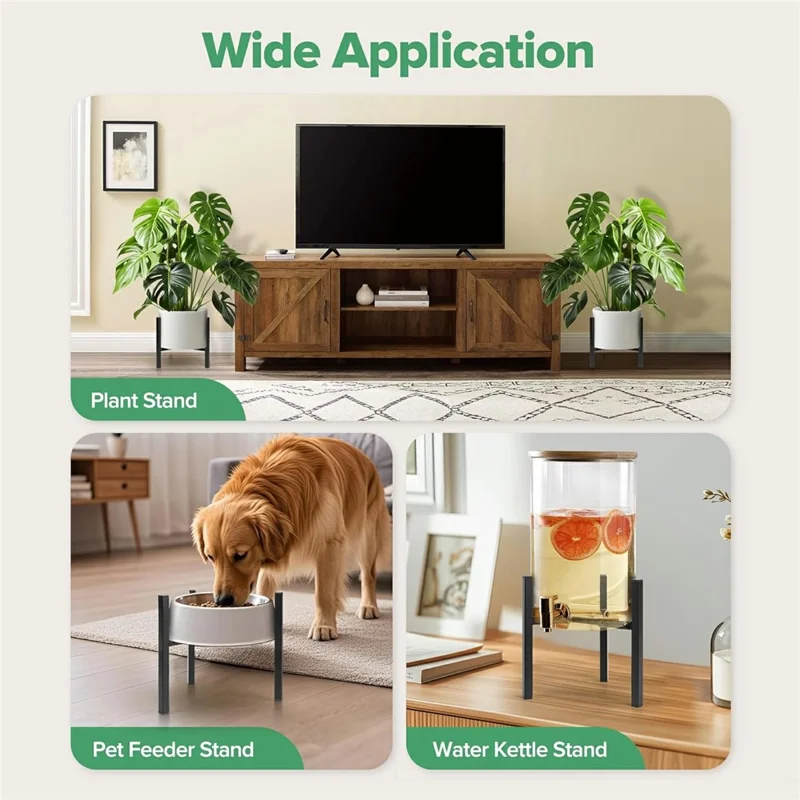 Soporte de 8-12 pulgadas con ancho ajustable para plantas, estructura telescópica triangular, soporte para macetas, interior y exterior - Negro
